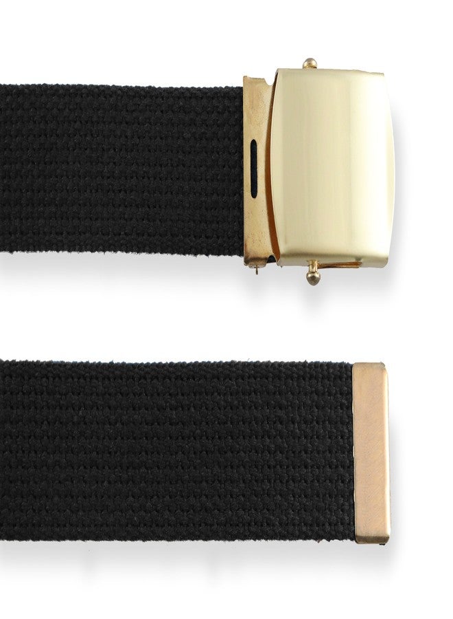 Thomas Bates Cargo Cotton Military Brass Buckle Web Belt (black) - Image 4